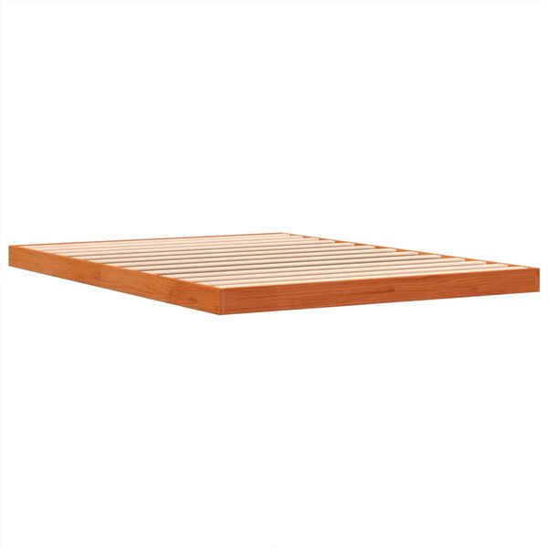 vidaXL Massivholzbett Wachsbraun 135x190 cm Kiefer
