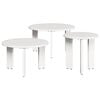 vidaXL Couchtisch 3 Stk. Wei&szlig; 47,5 x 47,5 x 27 cm Massivholz Kiefer
