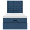 vidaXL Ottomane Bett mit Matratze & LEDs Blau 90x200 cm Stoff
