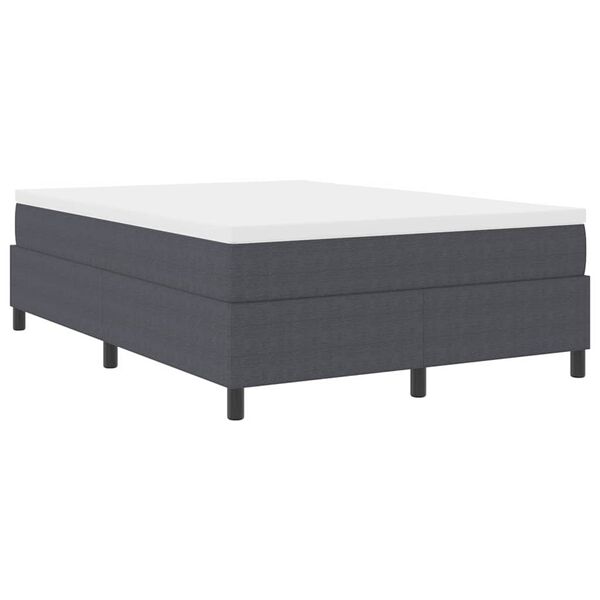 vidaXL Boxspringbett Dunkelgrau und Wei&szlig; 140 x 190 cm Cordstoff
