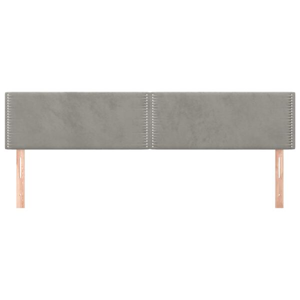vidaXL Kopfteile 2 Stk. Hellgrau 80x5x78/88 cm Samt