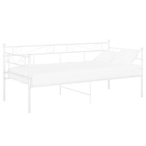 vidaXL Schlafsofa Bettgestell Wei&szlig; Metall 90x200 cm