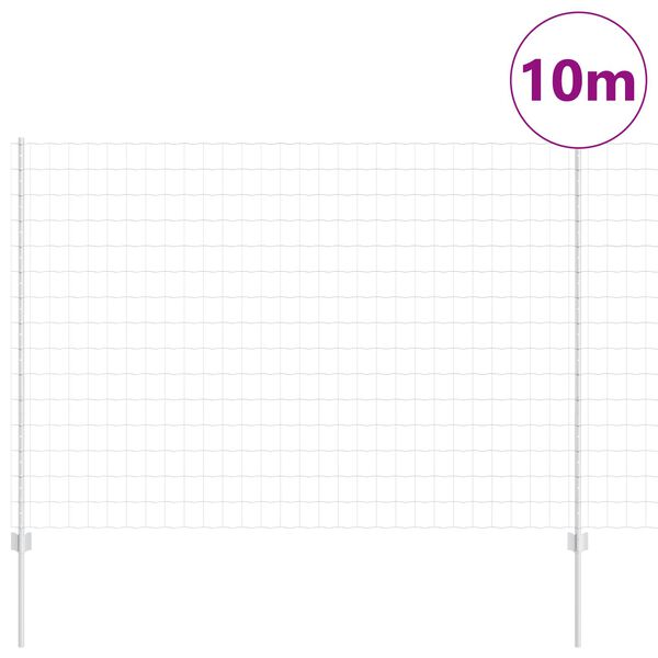 vidaXL Zaun mit Pfosten Silber 1,5 x 10 m Stahl