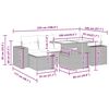 vidaXL 7-tlg. Garten-Sofagarnitur mit Kissen Braun Poly Rattan