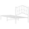 vidaXL Bettgestell mit Kopfteil Metall Wei&szlig; 90x200 cm