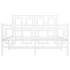 vidaXL Bettgestell mit Kopf- und Fußteil Metall Weiß 120x200 cm