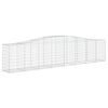 vidaXL Gabionen mit Hochbogen 3 Stk. 400x50x80/100cm Verzinktes Eisen
