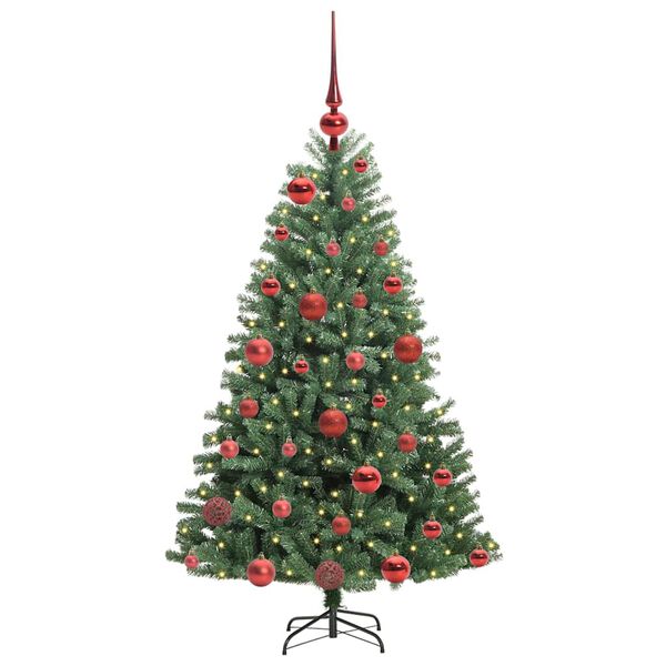 vidaXL K&uuml;nstlicher klappbarer Weihnachtsbaum mit 150 LEDs Gr&uuml;n 120 cm