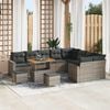 vidaXL Garten-Sofa-Set 12 pcs Grau Poly-Rattan