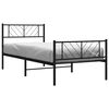vidaXL Bettgestell mit Kopf- und Fu&szlig;teil Metall Schwarz 100x200 cm