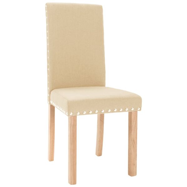 vidaXL Esszimmerst&uuml;hle 4 Stk. Creme Stoff