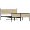vidaXL Metallbett ohne Matratze Sonoma-Eiche 140x200 cm