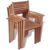 vidaXL Stapelbare Gartenstühle 4 Stk. Massivholz Teak