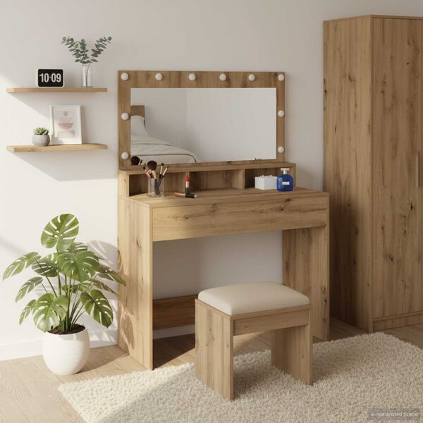 vidaXL Schminktisch Artisan-Eiche 100 x 41 x 135 cm Holzwerkstoff