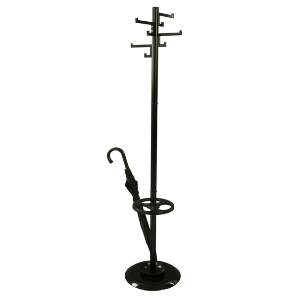 V-Part Garderobenst&auml;nder mit 8 Haken Porcelain Schwarz 178 cm