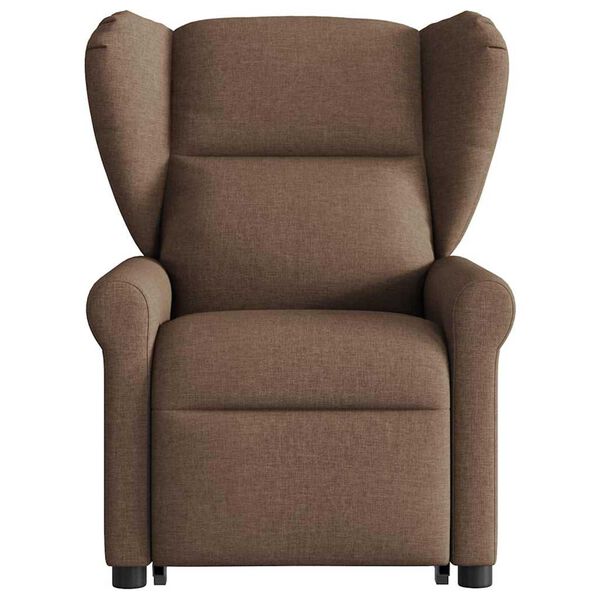 vidaXL Elektrischer Massagesessel mit Aufstehhilfe Braun Stoff