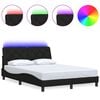 vidaXL Bettgestell mit LED ohne Matratze Schwarz 140x190 cm Stoff
