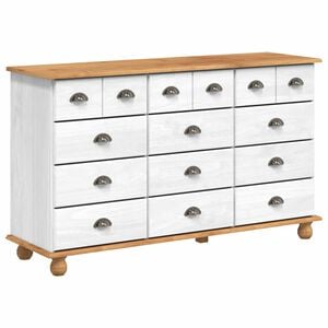 vidaXL Schubladenkommode mit Schubladen ASKIM Wei&szlig; 79 x 40 x 133,5 cm