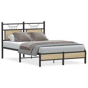 vidaXL Bettgestell ohne Matratze Sonoma-Eiche 120x190 cm Holzwerkstoff