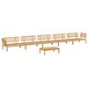 vidaXL Sofa Set mit Kissen Uni 6 pcs Creme Massivholz Akazie