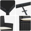 vidaXL Garten Essgruppe 3 pcs Schwarz Poly-Rattan