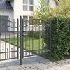 vidaXL Zauntor mit Schloss Grau 150 x 100 cm Pulverbeschichteter Stahl