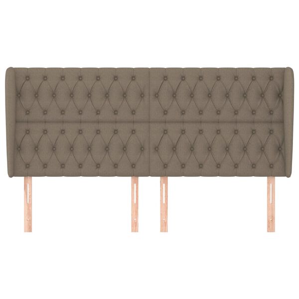 vidaXL Kopfteil mit Ohren Taupe 203x23x118/128 cm Stoff