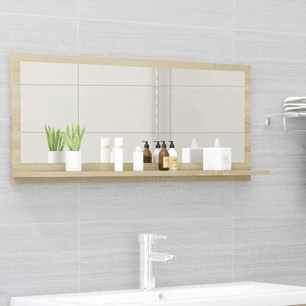 vidaXL Badspiegel Sonoma-Eiche 90x10,5x37 cm Holzwerkstoff