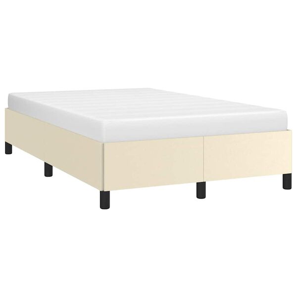 vidaXL Bettgestell ohne Matratze Creme 120x190 cm Kunstleder