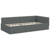 vidaXL Eckbettgestell mit Kopfteil Dunkelgrau 100 cm x 200 cm Samt
