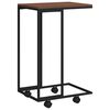 vidaXL Beistelltisch mit Rollen Schwarz 40x30x63,5 cm Holzwerkstoff