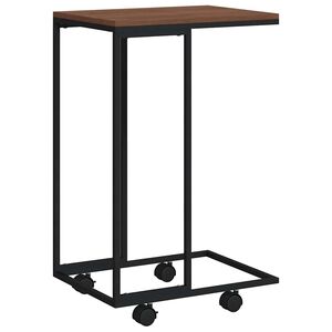 vidaXL Beistelltisch mit Rollen Schwarz 40x30x63,5 cm Holzwerkstoff