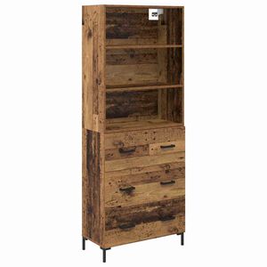 vidaXL Highboard Altholz 69,5 x 34 x 180 cm Holzwerkstoff
