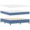 vidaXL Boxspringbett Blau und Wei&szlig; 180 x 200 cm Cordstoff