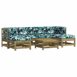 vidaXL 7-tlg. Garten-Lounge-Set mit Kissen Imprägniertes Kiefernholz