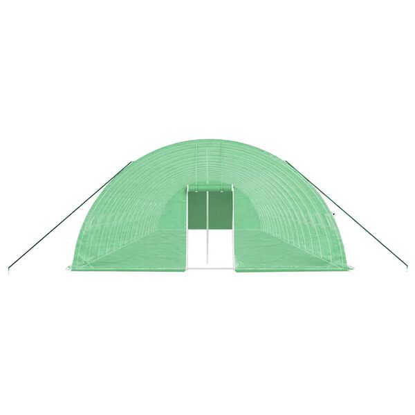 vidaXL Gew&auml;chshaus mit Stahlrahmen Gr&uuml;n 96 m&sup2; 16x6x2,85 m