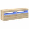 vidaXL TV-Schr&auml;nke LED-Leuchten 2 Stk. Sonoma-Eiche 60x35x40 cm