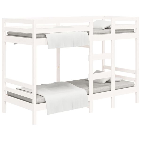 vidaXL Etagenbett Wei&szlig; 90x200 cm Massivholz Kiefer