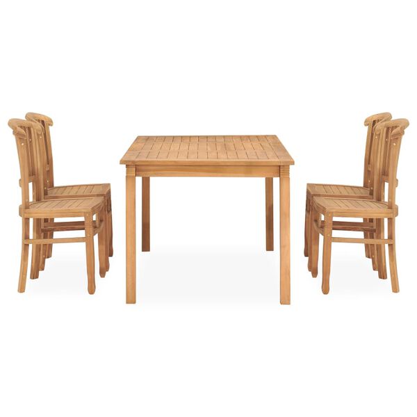 vidaXL 5-tlg. Garten-Essgruppe Massivholz Teak