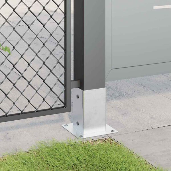 vidaXL Pfostenträger Quadratisch 12 Stk. Silber 91x91mm Stahl Verzinkt