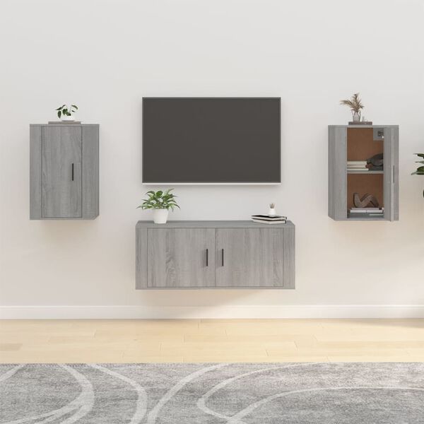 vidaXL TV-Wandschr&auml;nke 2 Stk. Grau Sonoma 40x34,5x60 cm