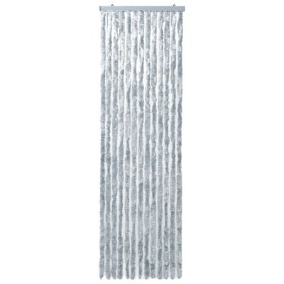 vidaXL Insektenschutz-Vorhang Weiß und Grau 120x220 cm Chenille