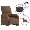 vidaXL Elektrischer Massagesessel mit Aufstehhilfe Braun Stoff