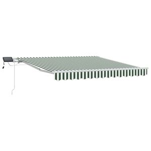vidaXL Ausziehbare Markise Gr&uuml;n und Wei&szlig; 350 x 250 cm