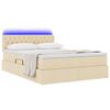 vidaXL Bett mit Stauraum und LED Creme 140 x 200 cm Polyester