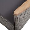 vidaXL 7-tlg. Garten-Essgruppe mit Auflagen Poly Rattan Grau