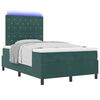 vidaXL LED Boxspringbett mit Matratze Dunkelgr&uuml;n 120 x 190 cm Stoff