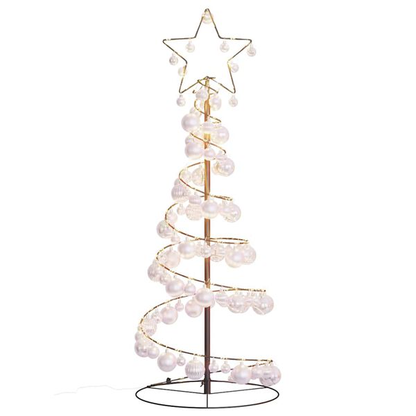 vidaXL LED Weihnachtsbaum mit Kugeln 80 LEDs Warmwei&szlig; 120 cm
