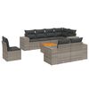 vidaXL 9-tlg. Garten-Sofagarnitur mit Kissen Grau Poly Rattan