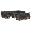 vidaXL Gartensofa-set 14 stk. Grau und Dunkelgrau Poly-Rattan